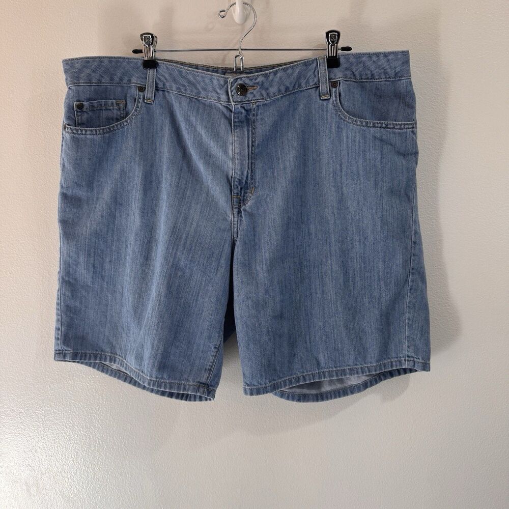 L.L. Bean Shorts 18W Jean Denim Light Wash Classic Fit Pima Cotton 8" Inseam
